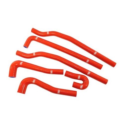  Kit di 6 manicotti dell'acqua annessi SAMCO colore rosso per Golf 1 GTi Berlina 1600 (EG) / 1800 (DX) - GC56913 