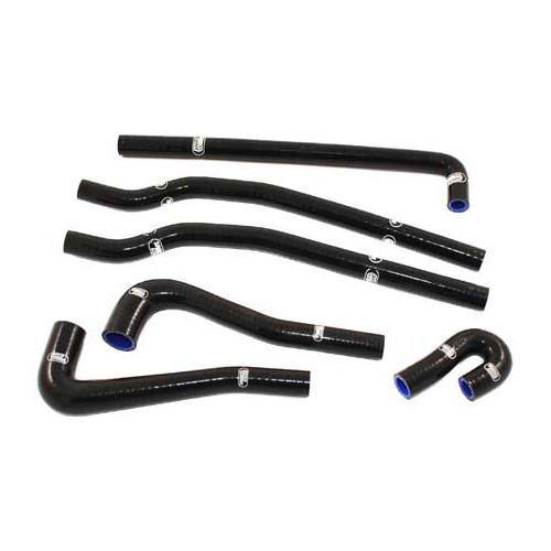     
                
                
    Kit de 6 manguitos de agua anexos SAMCO negro para Golf 1 GTi Berlina 1600 (EG) / 1800 (DX) - GC56914
