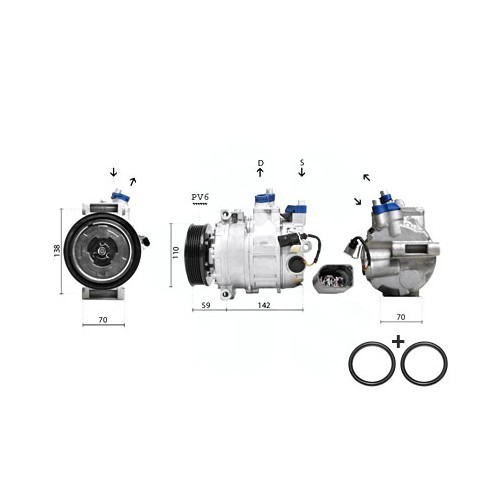  Compresor de climatización, montaje Denso, para Golf 5 / 6 - GC58104 