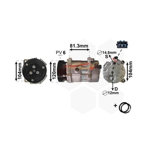  Compressor de ar condicionado sem troca para Volkswagen Golf 4 Cabriolet - GC58353 