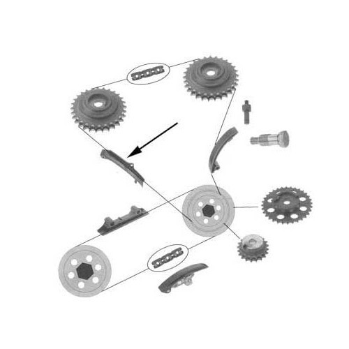 Glissière supérieure pour la tension de la chaine de distribution moteur VR6 - GD30904