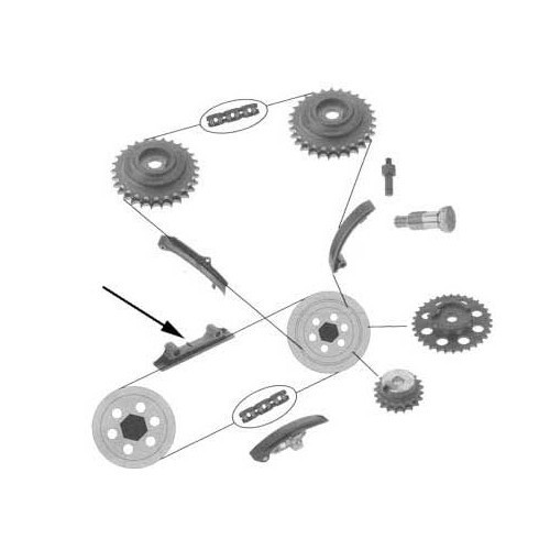 Carril inferior para la tensión de la cadena de distribución motor VR6 - GD30906