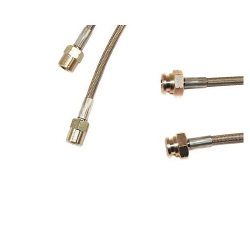  Durites de frein type aviation en acier inox à raccords filetés GOODRIDGE pour VW Golf 3 diesel avec tambours arrière (11/1991-08/1998) - 4 pièces  - GH24306-2 