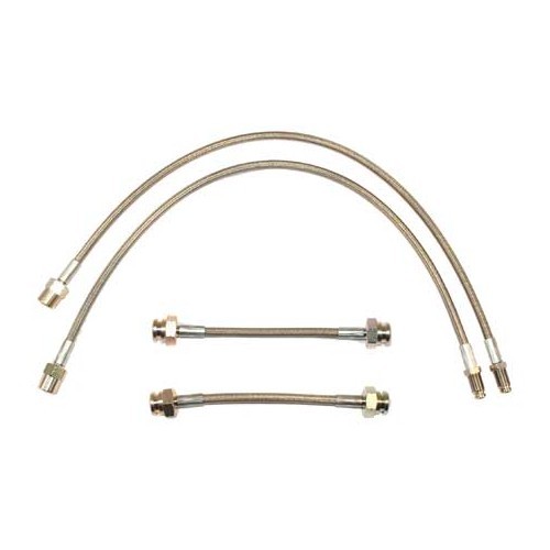  Durites de frein type aviation en acier inox à raccords filetés GOODRIDGE pour VW Golf 3 diesel avec tambours arrière (11/1991-08/1998) - 4 pièces  - GH24306 