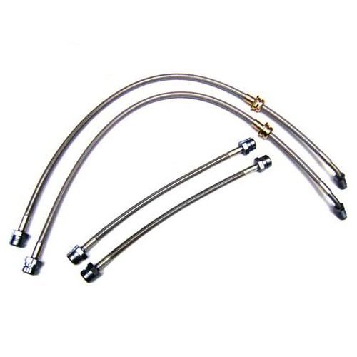  Set of 4 aviation-type brake hoses for VW Golf 5 4motion R32 2006-> - GH24318 