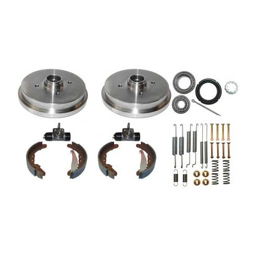  Set met achterremmen met trommels voor Golf 1 Berline en Cabriolet van 08/79 ->93 - GH26000KIT 