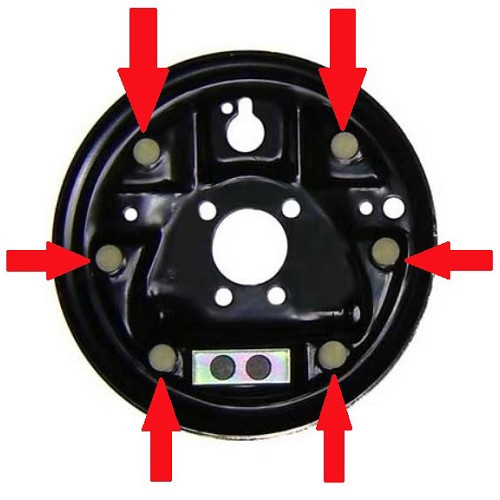 Remschoen schuifklemmen op achterste trommelplaat voor VW Golf 1 en Scirocco (1982-) - set van 12 - GH27813