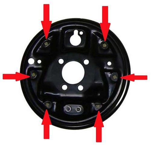 Remschoen schuifklemmen op achterste trommelplaat voor VW Golf 1 en Scirocco (1982-) - set van 12 - GH27813