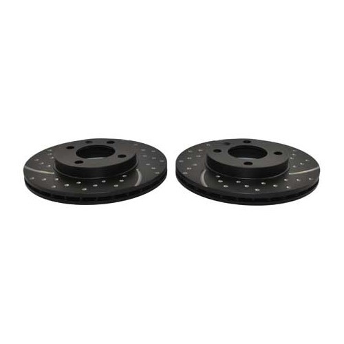 Disques de frein avant EBC Turbo Groove Rainurés Pointés 239 x 20 mm pour VW Golf 1 - GH30000E