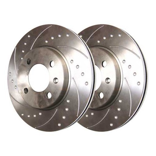 2 BREMTECH pointed grooved front brake discs, 256 x 20 mm