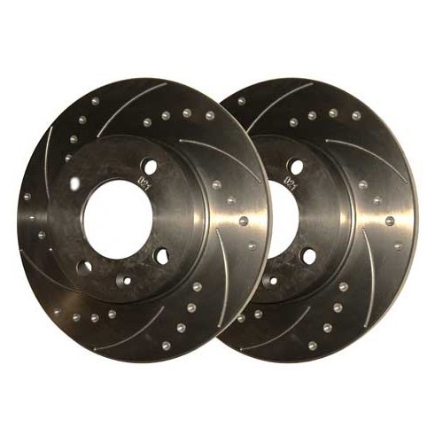 2 BREMTECH pointed grooved front brake discs, 239 x 12 mm