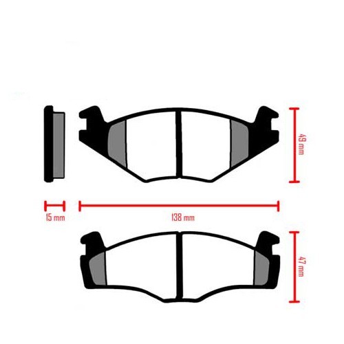 Conjunto de pastilhas de travão dianteiro EBC vermelhas para Golf 1, Scirocco - GH50203