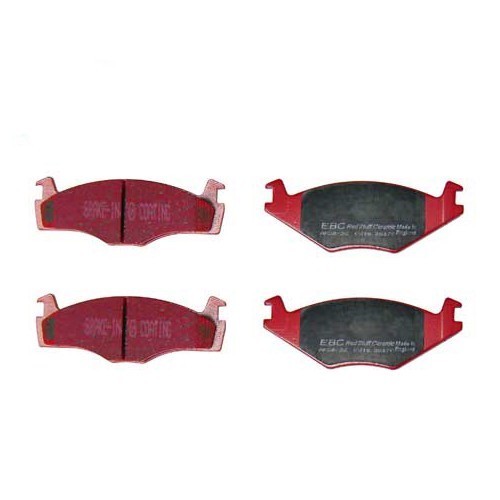 Set of red EBC front brake pads for Golf 2 & Jetta 2