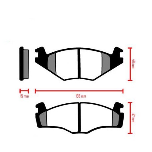 Set of red EBC front brake pads for Polo 3 - GH50208