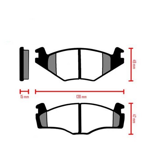 Jeu de plaquettes avant EBC rouges pour Polo 3 - GH50208