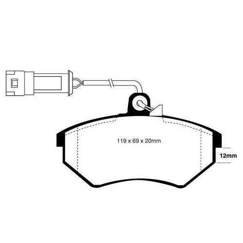 Set of black EBC front brake pads for Golf 2 and Corrado - GH50210