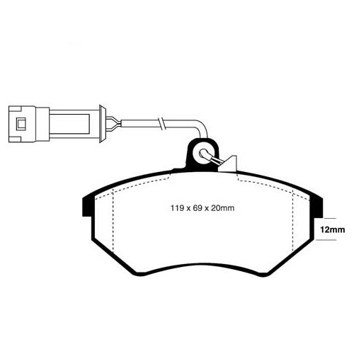 Green EBC front brake pads for Golf 2 and Corrado - GH50212