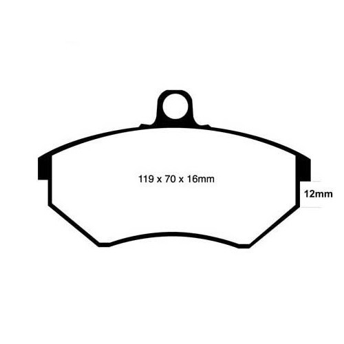 Plaquettes de frein avant EBC noire pour Golf, Scirocco et Corrado - GH50400