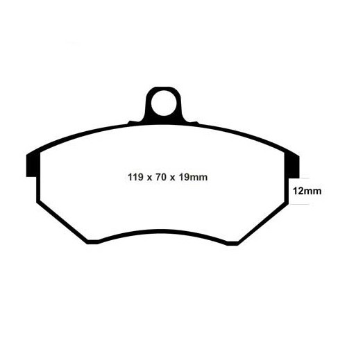 Set plaatjes voor de voorrem EBC zwart voor Golf, Corrado, Vento en Passat - GH50500