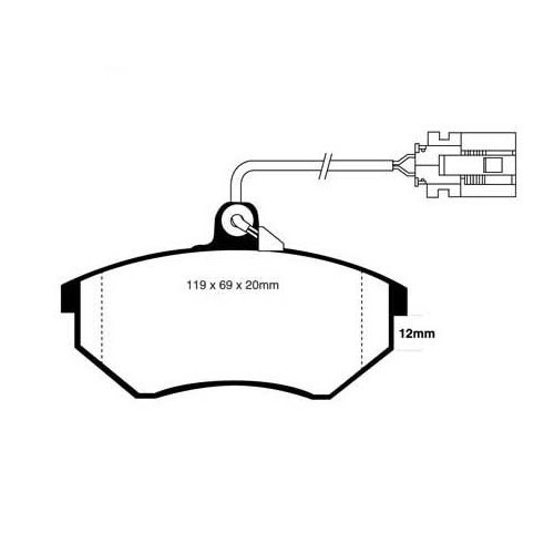 Plaquettes de frein avant EBC Verte pour VW Corrado VR6 - GH50622