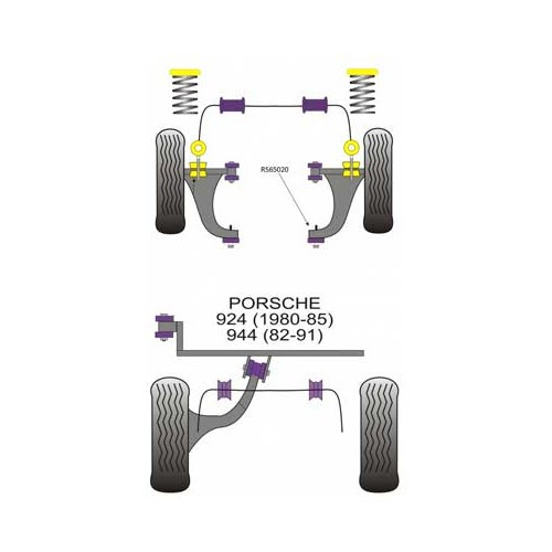 Silentblocks trasera Powerflex de triángulo delantera para Golf 1 y Scirocco - GJ15102