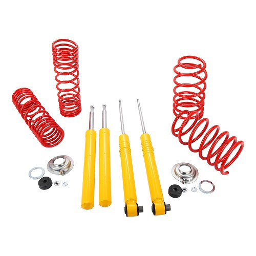  Kit de suspensão desportiva dianteira e traseira para VW Polo I 86 Polo II 86C e 2F (04/1975-07/1994) - rebaixamento -60mm/-60mm - GJ44376 