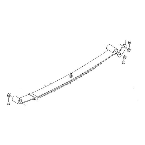 Tuerca del perno de soporte de la hoja de suspensión delantera y trasera para VW Golf 1 Caddy - GJ51004