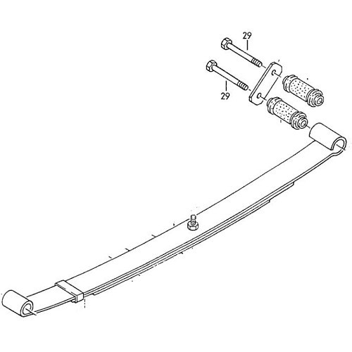 Original VW Caddy rear suspension leaf support bolt - GJ51006