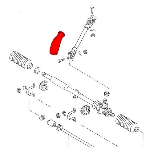 Soufflet de cardan de direction non assistée pour VW Golf 1 Jetta 1 Sirocco 1 et 2 (1974-1993) - GJ51613