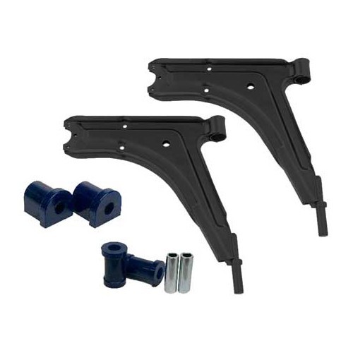  Triangles avant nus avec silentblocs SUPERPRO pour VW Golf 1 - GJ51717KIT 