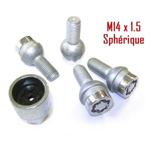  Conjunto de 4 parafusos antirroubo McGard M14 x 1,5 x 28 mm - 17 mm - GL28018 