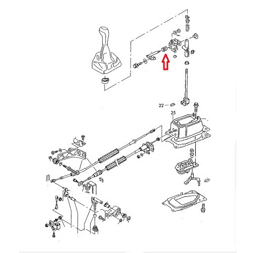  Douille avant sur boitier de sélection de vitesses pour Volkswagen Polo 6N depuis 1997 - GS00173 