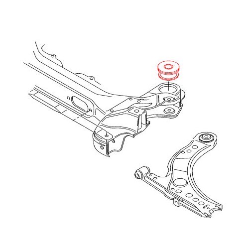 Silentbloc berceau moteur arrière pour Golf 4, Bora & New Beetle - GS10460