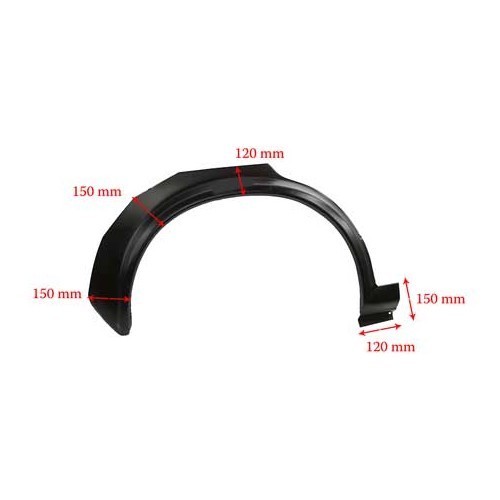 Arco del parafango posteriore destro per Golf 1, 4 porte - GT10136