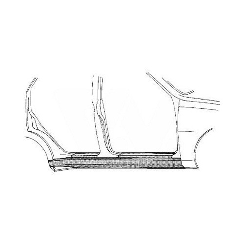  Rechter dorpel in plaatwerk voor Volkswagen Polo 6N in 5-deurs tot ->10/2000 - GT10274 