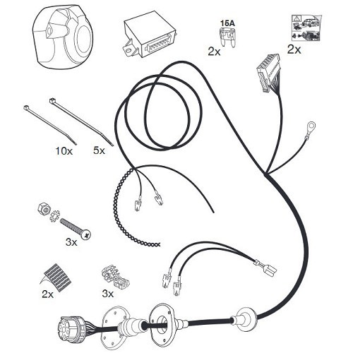 Cablaggio a 7 poli per VOLKSWAGEN GOLF 6 (2008 - 2013) - GW00080