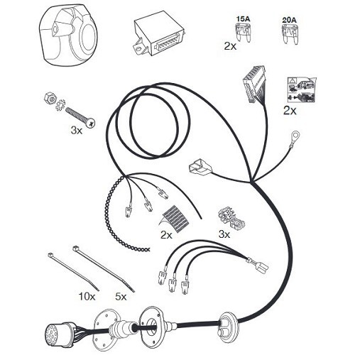 Cablaggio a 13 poli per VOLKSWAGEN GOLF 6 (2008 - 2013) - GW00081