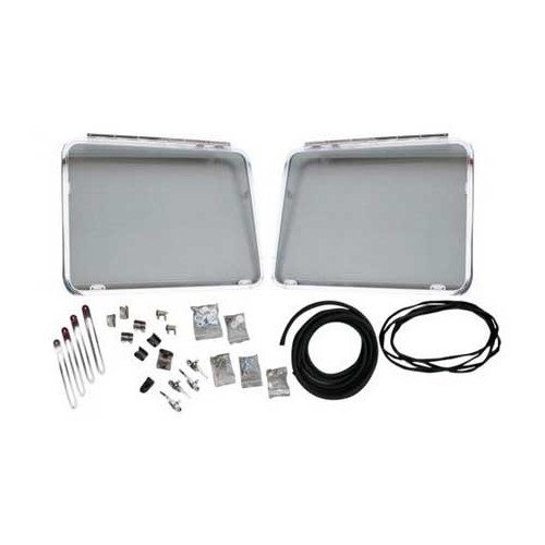 Kit of Safari front windows for Kombi Split 55 ->67 - Polished stainless steel - KA00122