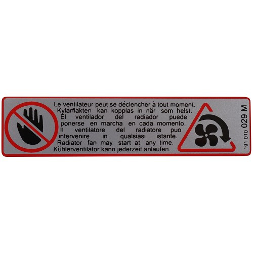  Adhesivo de advertencia del radiador - KA08037 