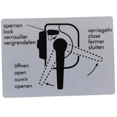  Autocollant d'information d'ouverture de la porte coulissante pour VOLKSWAGEN Combi Bay Window (08/1967-07/1979) - KA08039 