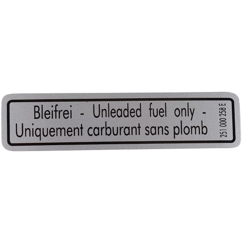  Unleaded fuel sticker for VOLKSWAGEN Combi Bay Window (08/1967-07/1979) - KA08057 