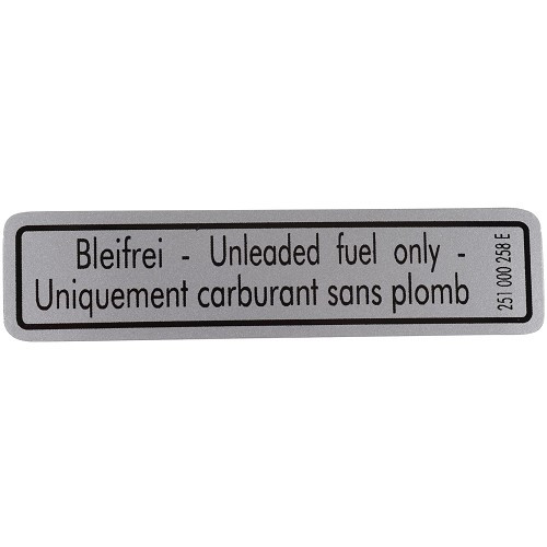  Unleaded fuel sticker for VOLKSWAGEN Transporter T25 (05/1979-07/1992) - KA08059 