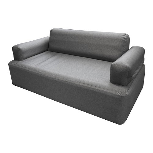 Grau meliertes aufblasbares Sofa für 2 Personen mit integrierter 230v-Pumpe - KA10305