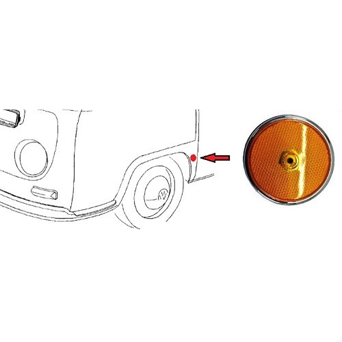 Lente catarifrangente laterale anteriore arancione per Bay Window US 68 > 70