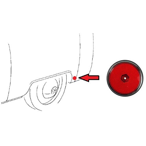  Rode achterreflector lens voor Bay Window US 68 >70 - KA12001 