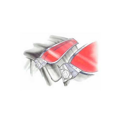 Casquette de pare-brise Rouge pour Combi 68 ->79 - KA12422