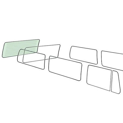  Heckscheibe beheizbar grün getönt für VOLKSWAGEN Kombi Split (08/1963-07/1967) - KA13086 