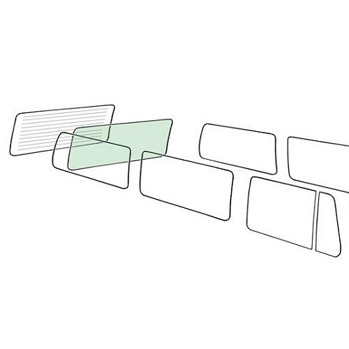  Grün getönte Heckscheibe für VOLKSWAGEN Kombi Split (08/1963-07/1967) - KA13088 