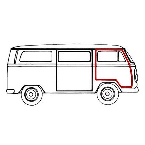 Vedação da porta direita para VOLKSWAGEN Combi Bay Window (08/1967-07/1979) - 1º prémio - KA131004