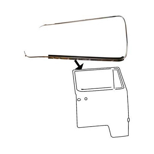 Joint lèche-vitre extérieur gauche pour VOLKSWAGEN Combi Bay Window (08/1967-07/1979) - Qualité standard - KA131041